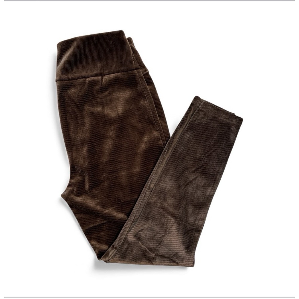 Wonderfly Studios Courdrory Pull On Pants Size L Brown Stretch Waist Comfy Warm